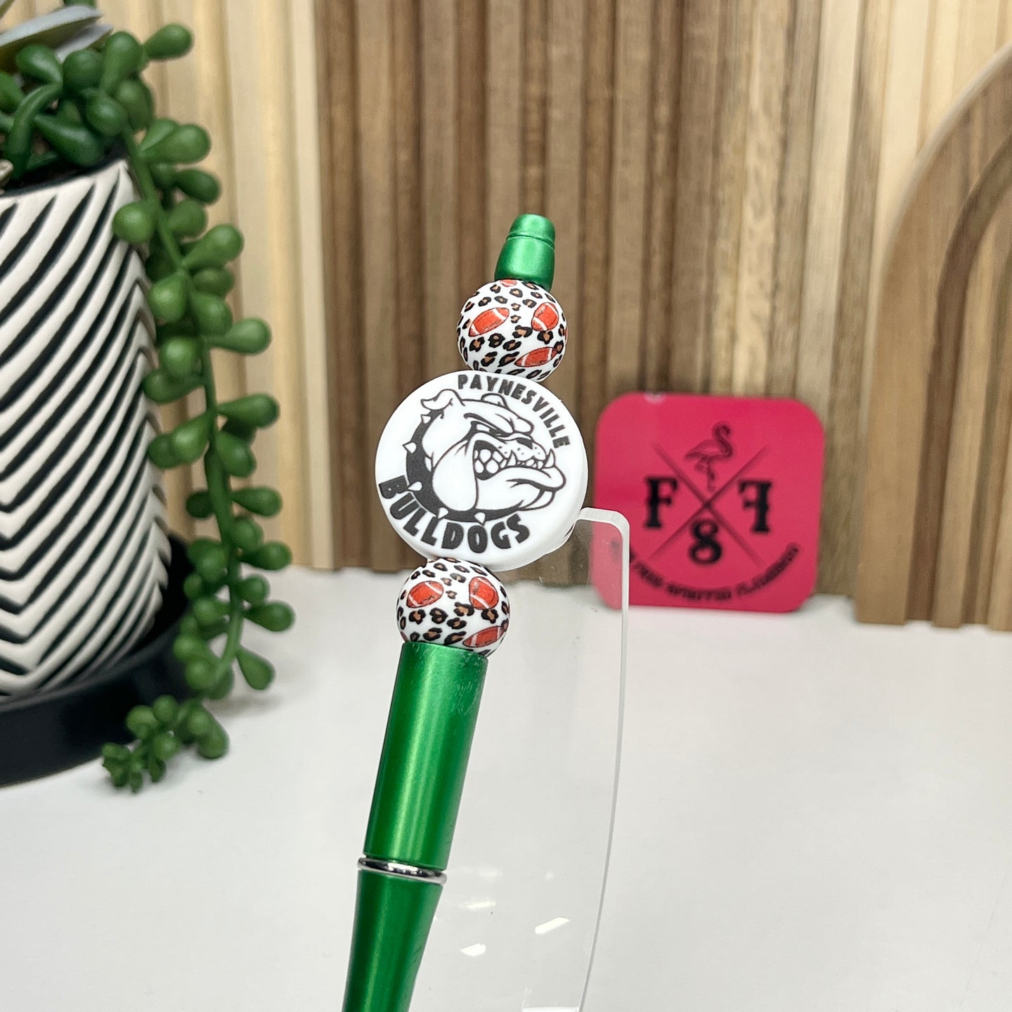 Bulldog Leopard Football Plastic Pen